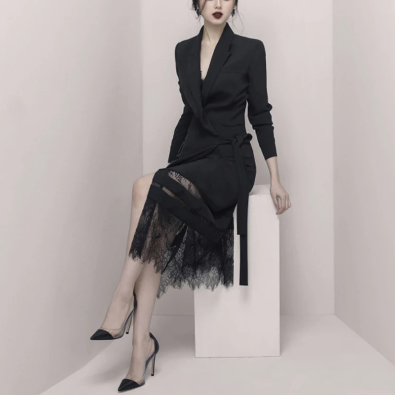 INDRESSME 2018 новые женские базовые пальто черные белые с глубоким V образным вырезом
