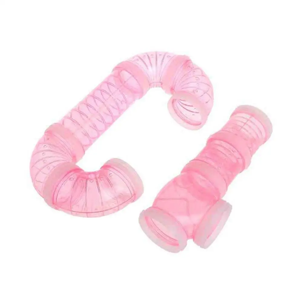DIY u-образная линия пластиковых труб обучение, игры, подключенные внешние туннельные игрушки для небольшого животного хомяка клетка - Цвет: Pink