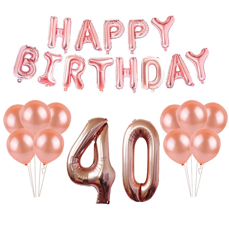 18th 25th 30th 35th 40th 50th 60th 70th 80th 90th розовое золото День рождения поставки С Днем Рождения