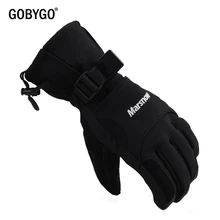 GOBYGO унисекс лыжные перчатки флисовые перчатки для сноуборда Зимние перчатки для верховой езды ветрозащитные водонепроницаемые зимние перчатки
