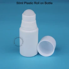Flacon en plastique de 50ml pour déodorant, couvercle blanc, Pot de cosmétiques vide pour femmes, récipient de soins personnels, 50cc, vente en gros, 50 unités/lot