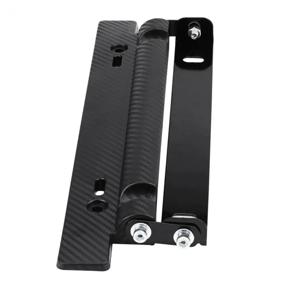 Universal Adjustable Carbon Fiber Car License Plate Frame Holder Mount
