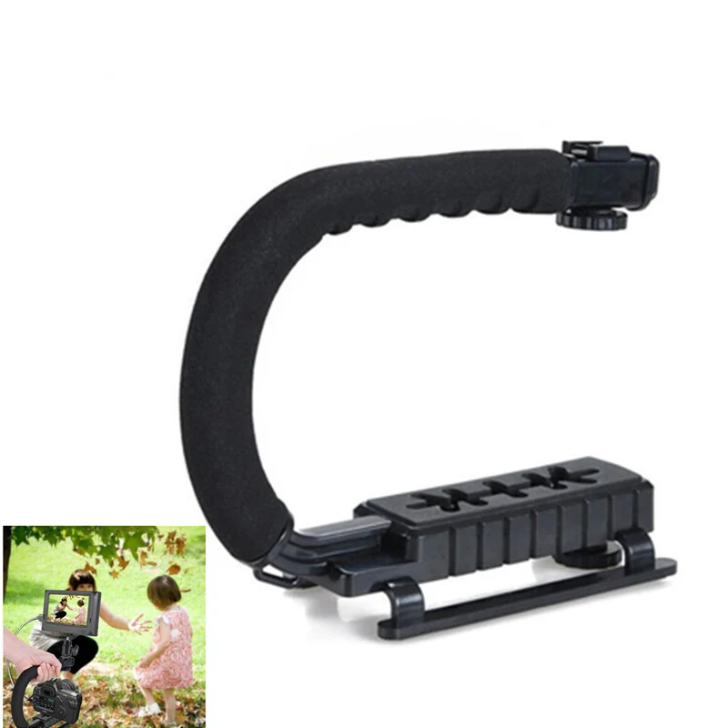 

Video Handle Handheld Stabilizer Grip C Shape Flash Bracket Holder for Mini DV Camcorder DSLR SLR Camera Photography Accessories