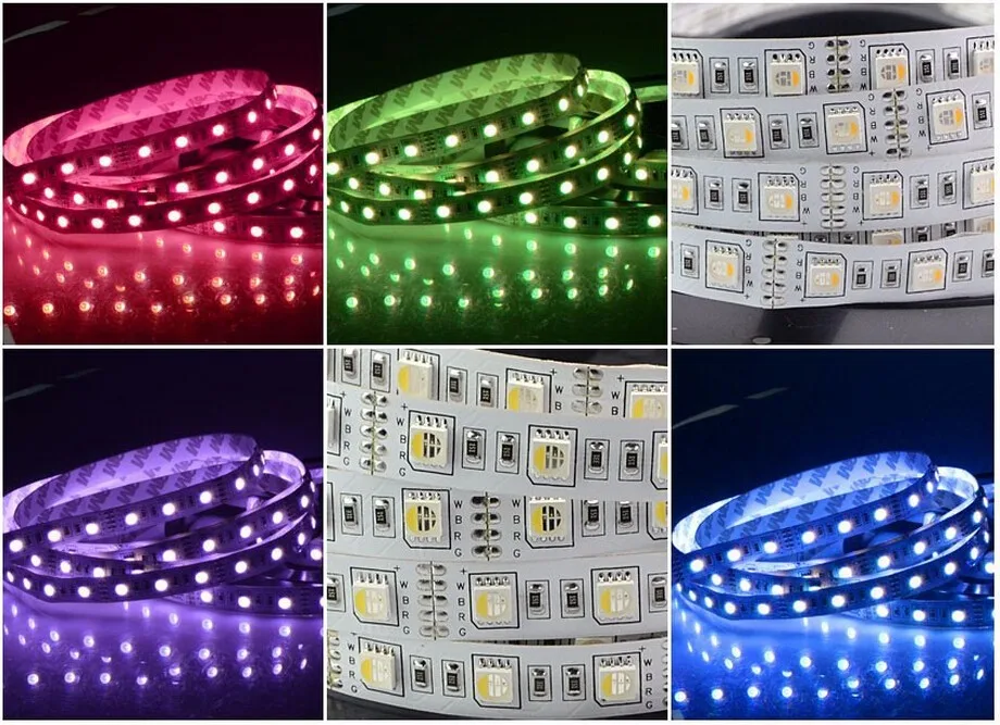 RGBW светодиодный светильник SMD 5050 RGBW 5 м 4 цвета в 1 Rgbw Led DC12V 10 мм PCB RGB+ белый/теплый белый/черный PCB IP30