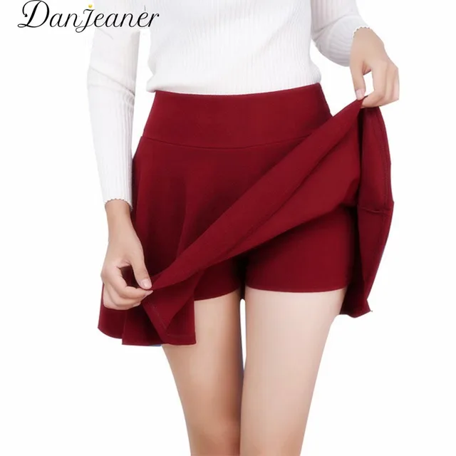 US $6.09 Danjeaner M-5XL 10 Colors Women's High Waist Pleated Skirts Pants 2018 Summer Super Elastic Mini Sk