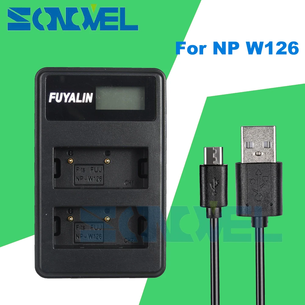 NP W126 USB LCD Battery Charger For Fujifilm FinePix X100F X T10 X T20
