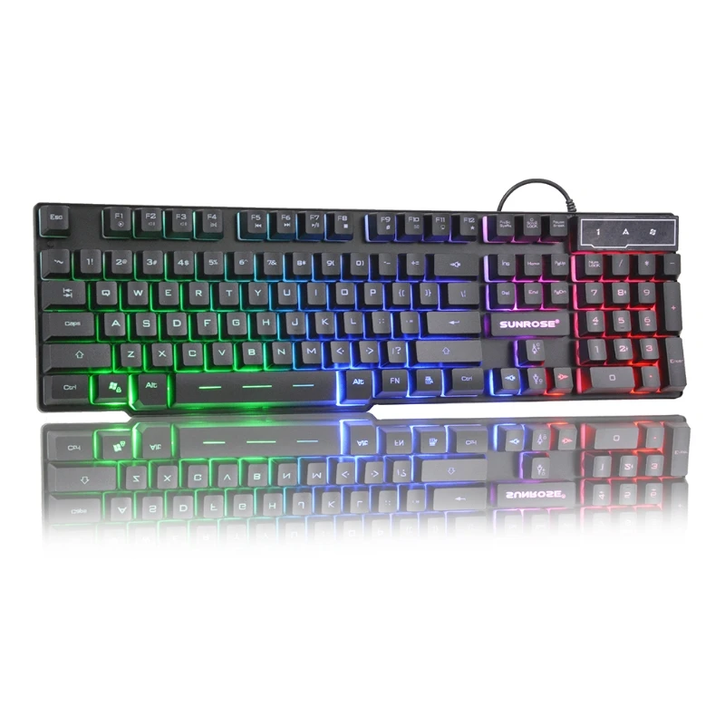 

English Gaming Keyboard With 3 Colors Backlit Keycaps Gamer For PC Games Players