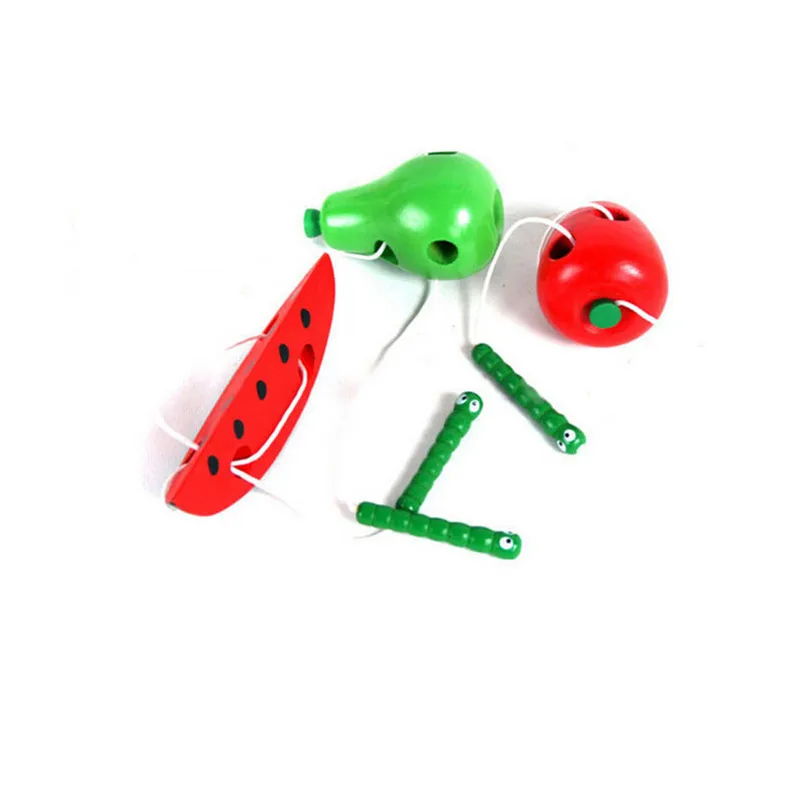 Забавный червь едят фрукты деревянная игрушка для раннего обучения по системе Монтессори развивающая головоломка игры популярные игрушки для детей детские подарки