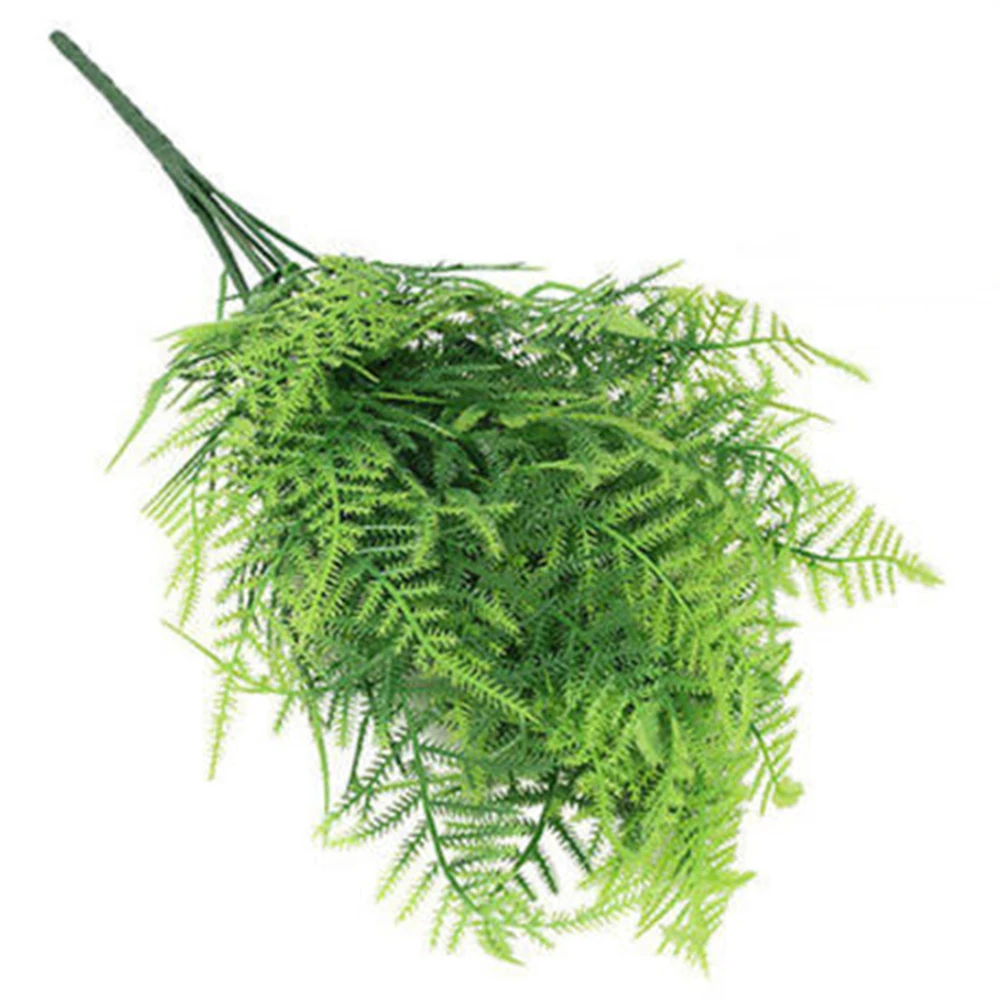 Искусственные пластиковые зеленые растения 7 стеблей искусственная спаржа папоротник трава растение цветочный сад для домашнего свадебного украшения - Цвет: 1