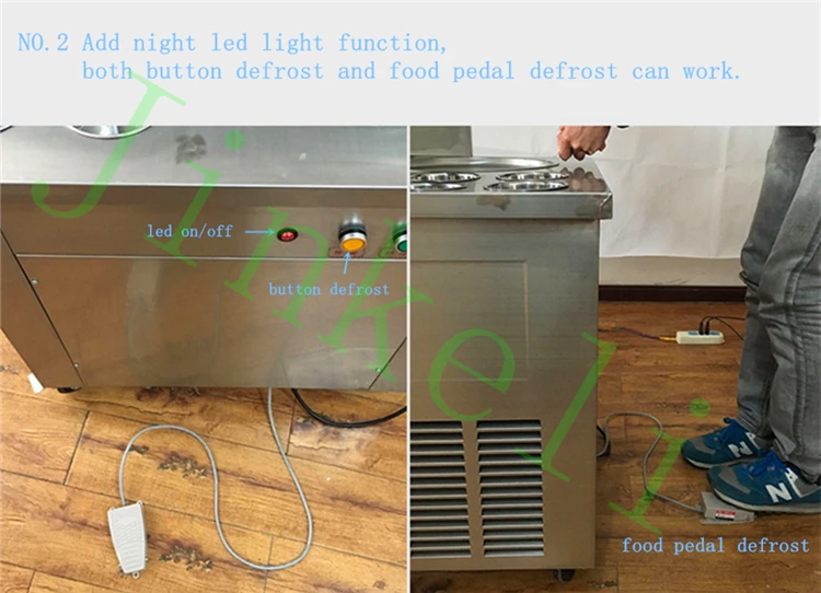JKL Бесплатная доставка, распродажа 110 В 220 В коммерческих плоской подошве Ice жареными мороженое машина для продажи