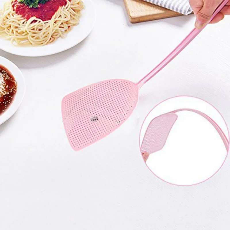 6 Pcs Fly Swatter Manual Swat Pest Control Plastic with Long Handle Assorted Sweet Colors2049