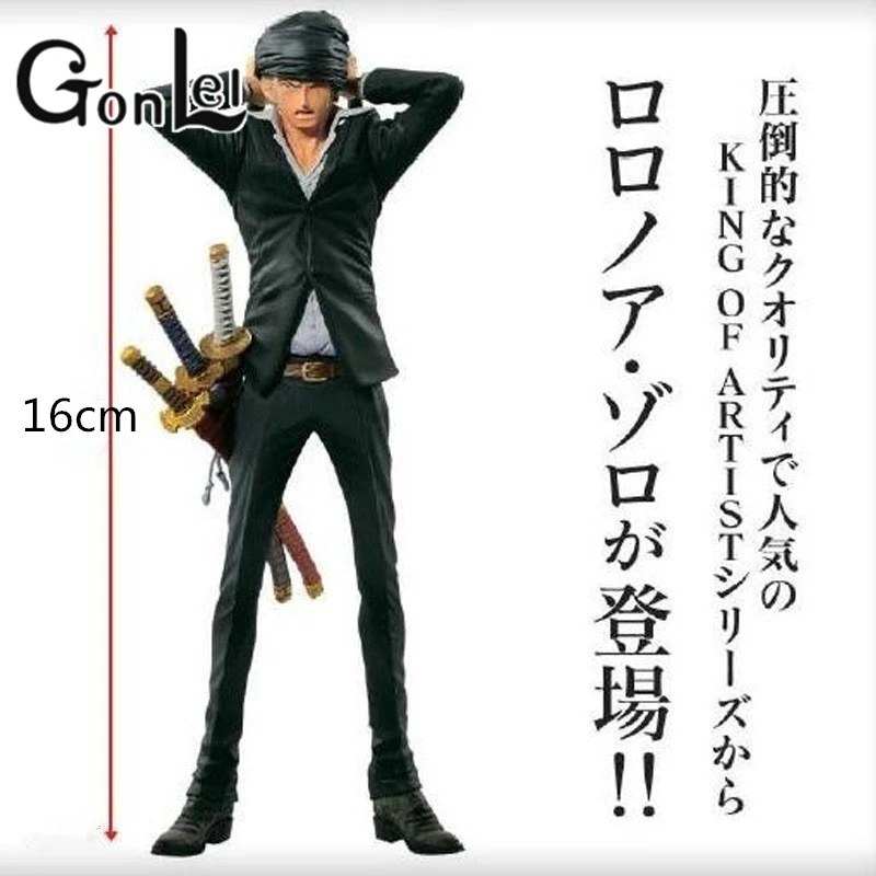 

GonLeI Anime One Piece Roronoa Zoro Figurine Japanese One Piece Zoro PVC 16CM Action Figure Collectible Model Doll Kids Toys