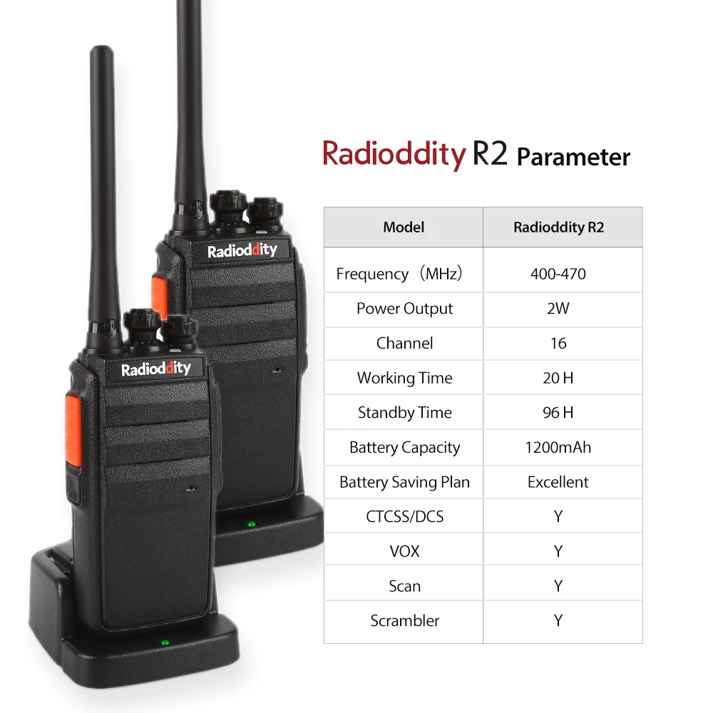 2 шт радиодность R2 рация двухстороннее радио скремблер 16CH 1200mAh UHF 400-470MHz высококачественный наушник передатчика