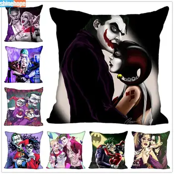 

Custom Joker Pillow Cases Herley Quinn Square Pillowcase Christmas Zippered Pillow Cover 40*40cm,45*45cm(One Side)