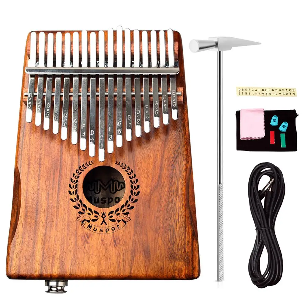 Muspor 17 Keys EQ Kalimba Mbira Calimba Solid Acacia Thumb Piano Link динамик электрический датчик с сумкой+ 3 М кабель музыкальный подарок