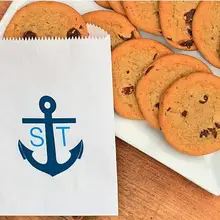 На заказ якорь Вензель Свадебный буфет лакомство пончик подарок пакеты хлебобулочные печенья пакеты