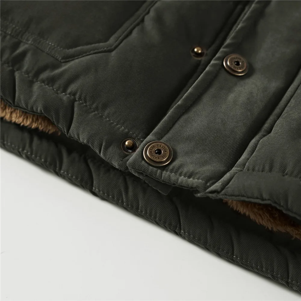 Мужская зимняя куртка плюс размер 6XL 7XL 8XL Толстая теплая парка флисовая меховая с капюшоном Военная Куртка Карманы куртка ветровка