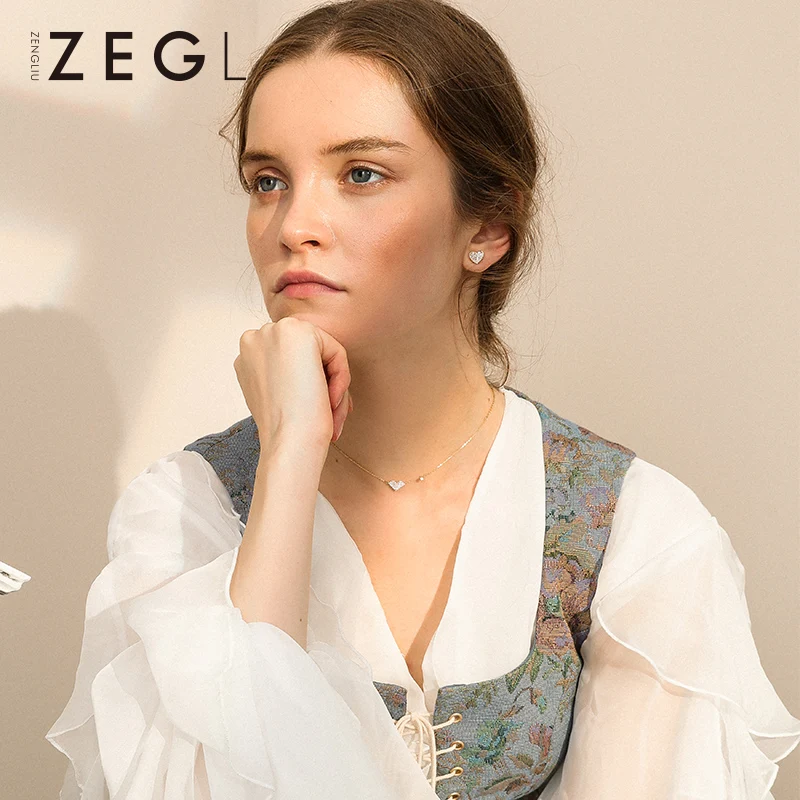 Женское ожерелье с подвеской ZEGL love простая цепочка для ключицы маленькие