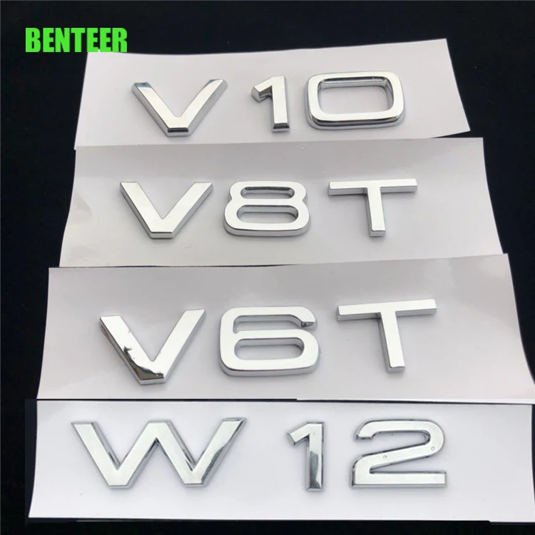 2 шт. ABS V6T V8T V10 W12 RS эмблема автомобильное крыло палку для Audi A1 A3 A4l A6l A8 TT Q3 Q5 Q7 S4 Sline |