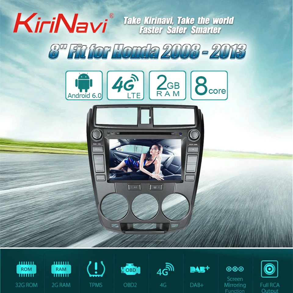 KiriNavi Octa core 4G LET android 7 font b radio b font for honda city font