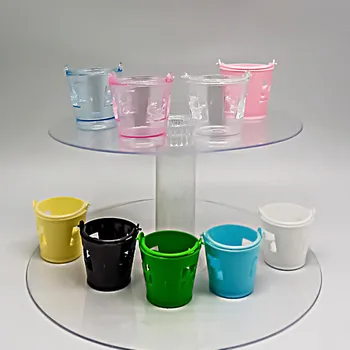 

free shipping lovely colorized plastic bucket baby shower favor box,5.6cm*4.3cm*5.3cm,200pcs/lot,LN3-1