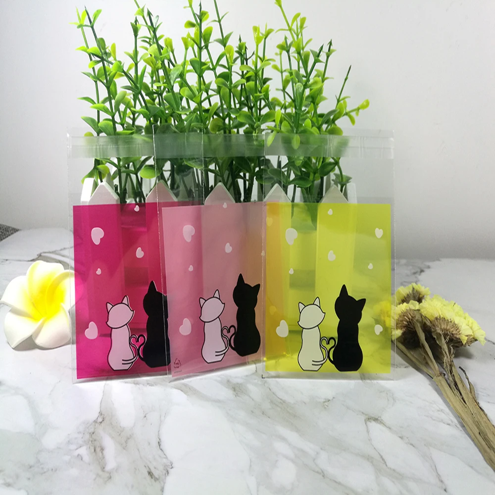 

100pcs/lot plastic packing shopping bags cookie bags wedding cake bags bonbons for gift pouch Snack Candy plastic bag DIY