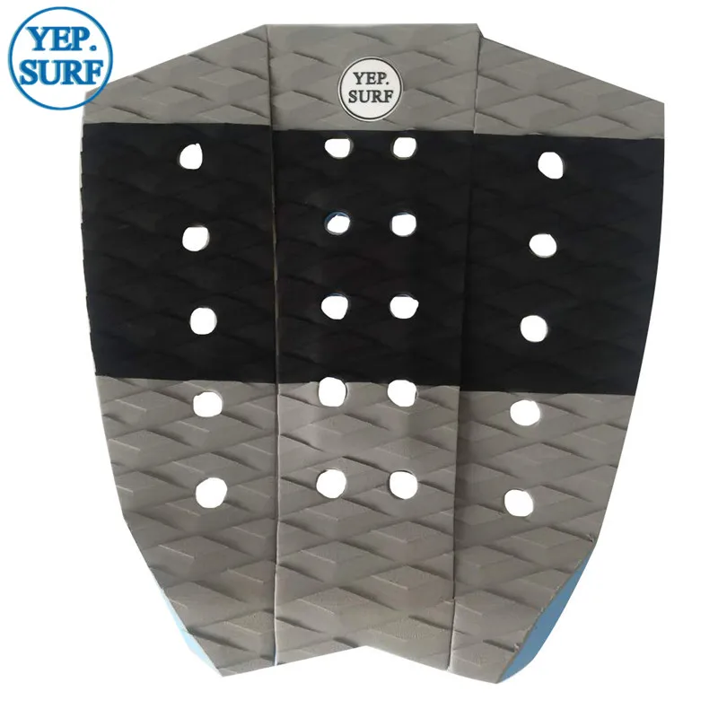 Surfboard Pads EVA Deck Grip Pad Surf Traction Pad Surf Pads pranchas de black with grey color 3 4 7 pieces surfboard eva deck pads skimboard traction pad stomp pad skimboard grip anti slip with 3m adhesive