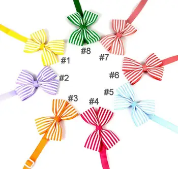 

Pet puppy Cat Dog 12 color striped bow tie necklace collar bowknot necktie grooming for pet supplier decoration Costume