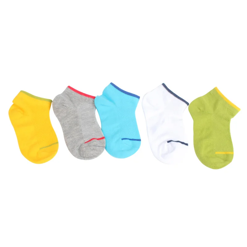 5 PairsLot Solid Boys Socks Cotton Kids Socks For Boys Breathable Thin Boys Socks With Striped Summer Children Clothing 3-12 Y (3)