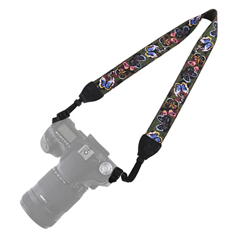 Винтажный этнический стиль цветной ремень для камеры цветочный принт Противоскользящий шейный плечевой ремень для камеры Canon Nikon sony SLR DSLR камера - Цвет: PU6009A