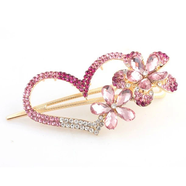 

HTHL Love heart Crystal Hair Clips - for hair clip hairpins Beauty Tools