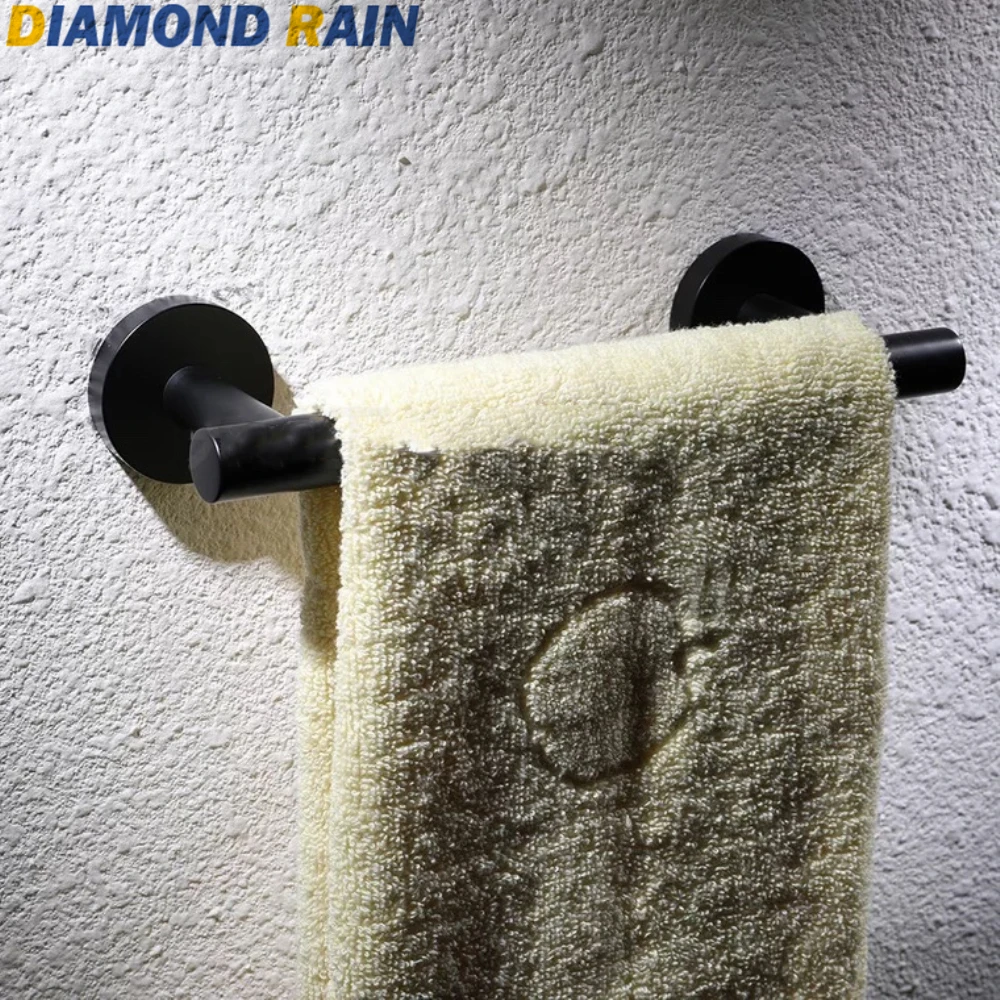 Black Matte Towel Bar 9"/11.8" L 304 Stainless Steel Wall Mounted Towel Holders Modern Circular Towel Racks DR-64