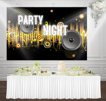 

HUAYI white party night sign photography backdrop background for party Decorations sm-120
