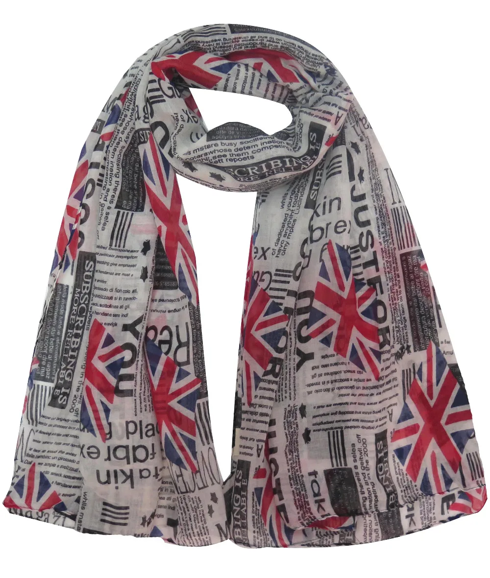 SCARF PASHMINA SHAWL GREAT BRITAIN UNION JACK OR SPOTS