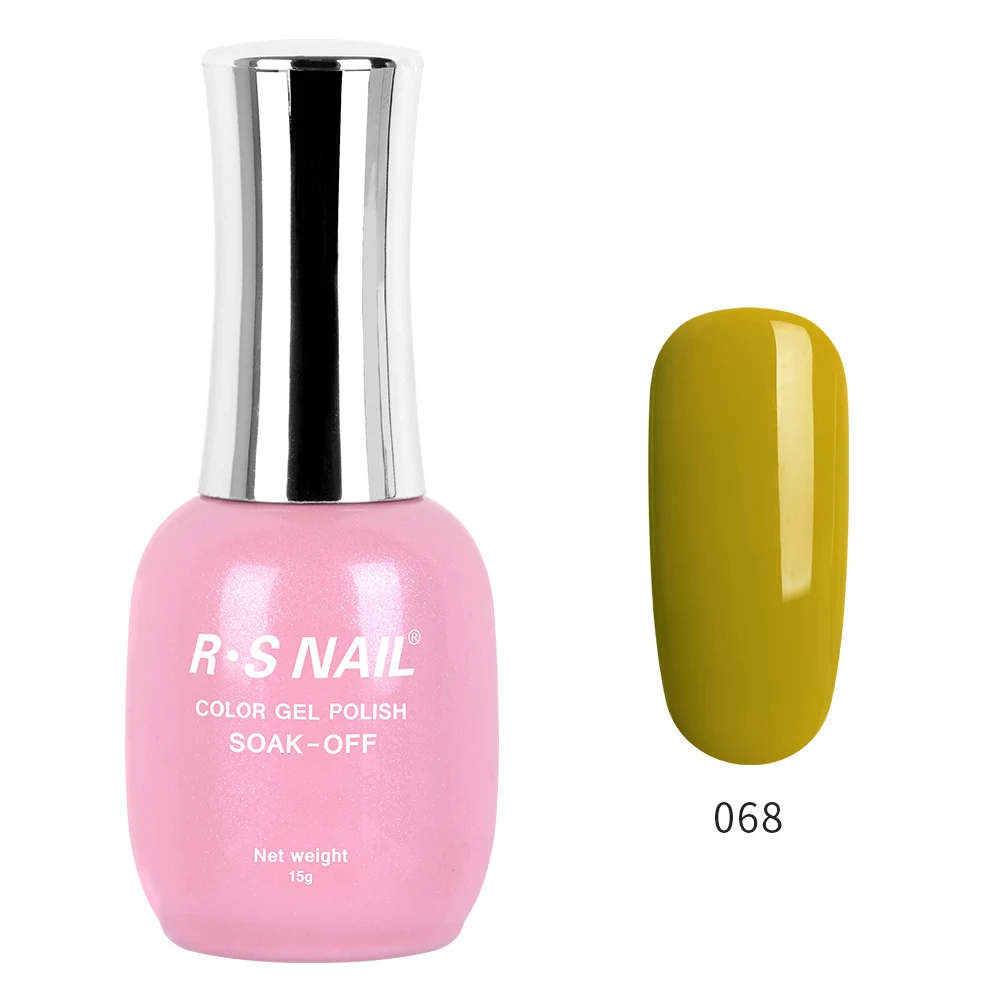 RS NAIL Новая серия Гель-лак для ногтей УФ светодиодный Гель-лак 120 цветов Гель-лак профессиональный маникюрный набор гель-лаков 15 мл - Цвет: 068