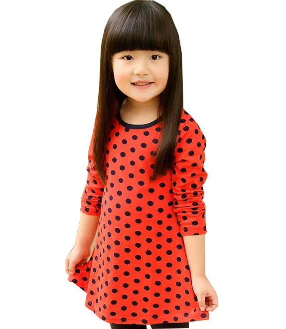 

Girls dot bow dress skirt zipper Tong vestidos girl dress