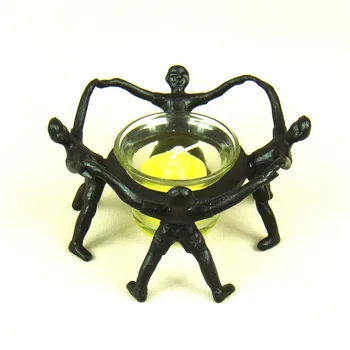 

Creative Pig Iron Group Dancers Miniatures Candle Holder Decor Metal Adornment Handicraft Accessories for Club, Home and Cafe