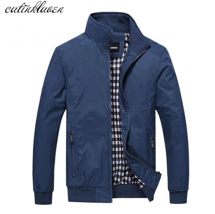 الاتحاد الأوروبي حجم 2017 جديد أزياء ماركة-الملابس سترة الرجال عارضة مزدوجة سستة جيب الافندي طوق معطف الرجال الاتجاه منفذها سترة الرجال