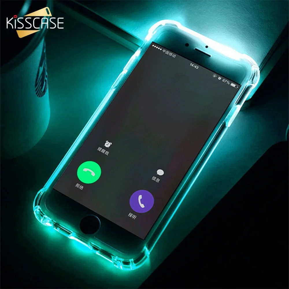 Funda For iPhone x xs max 7 8 Plus KISSCASE TPU llamada luz para iPhone 8 7 6 6 S Plus teléfono LED casos Anti-knock Flash cubierta del teléfono para iPhone 5 5S SE X 10 Shell For iPhone XS MAX XR 6 6S 7 8 Plus Funda For iPhone x xs max 7 8 Plus KISSCASE TPU llamada luz para iPhone 8 7 6 6 S Plus teléfono LED casos Anti-knock Flash cubierta del teléfono para iPhone 5 5S SE X 10 Shell For iPhone XS MAX XR 6 6S 7 8 Plus