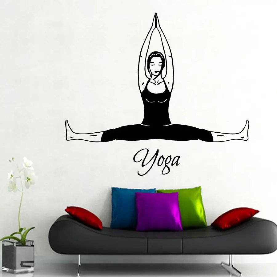 Yoga Wall Decals Woman Stretching Pilates Vinyl Decal Sticker Gym Decor Yoga Wall Decals Woman Stretching Pilates Vinyl Decal Sticker Gym Decor
