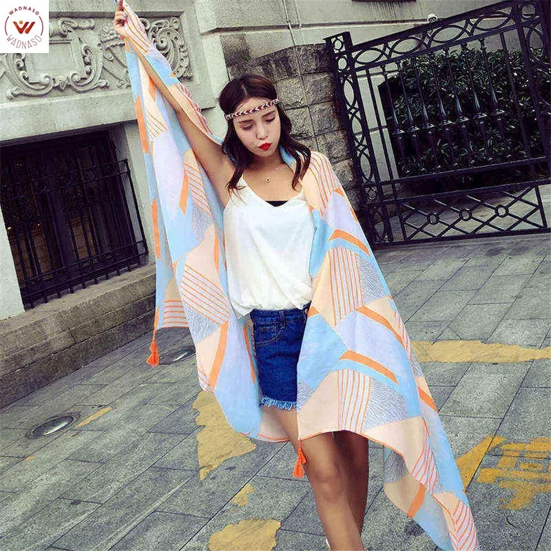 

Hijab Winter Scarf Summer And National Wind Travel Silk Scarf Holiday Sunscreen Air Conditioning Large Shawl Female Beach Towel