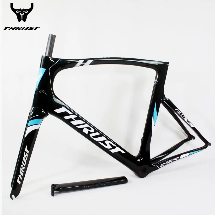 

Carbon Road Frame Bike Large Size 46 49 52 54 56 58cm Blue Road Bike Bicycle Frame with Fork Seatpost Clamp Headset Carbon Frame