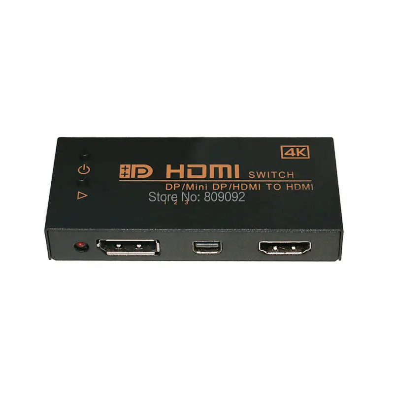 4 К 3D Mini HDMI + Mini DP + DP 3 в 1 из коммутатор 3 в 1 из распределитель HDMI Splitter для HDTV PS3 Xbox/портативных ПК