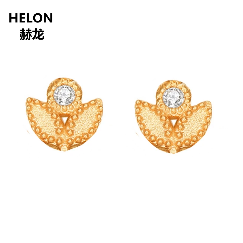 

Women Natural Diamonds Earrings Solid 14k Yellow Gold Engagement Wedding Anniversary Fine Stud Earrings Gift