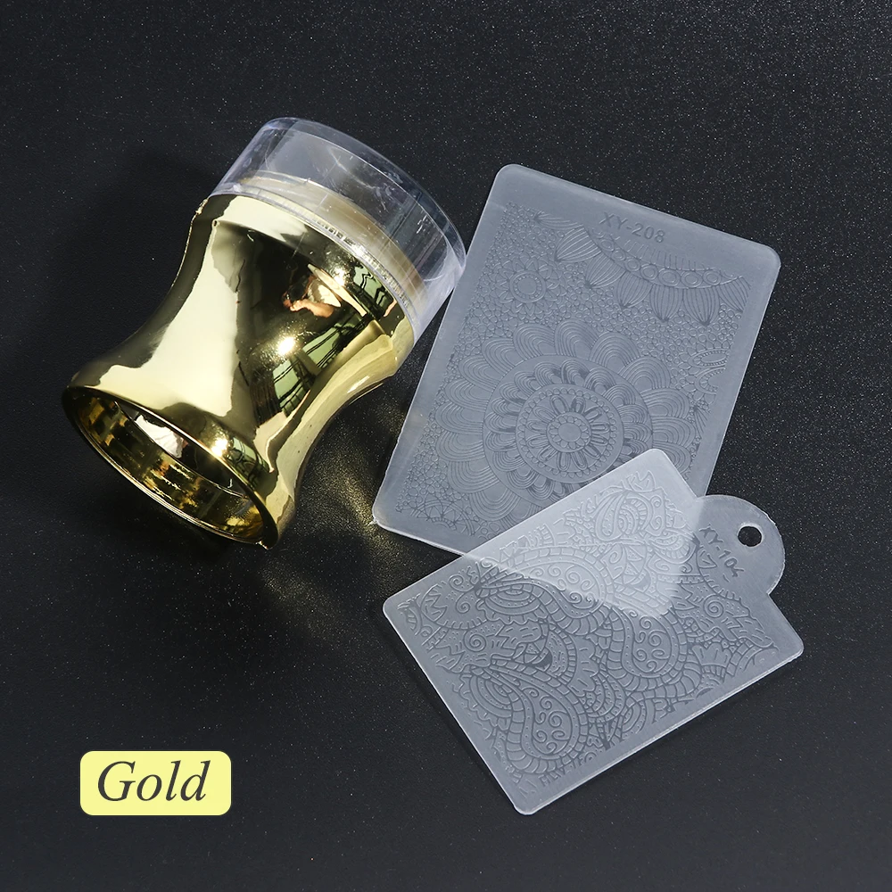 STZ металлический зеркальный штамп для ногтей набор скребок силиконовая Мягкая головка дизайн ногтей шаблон лак Инструменты прозрачный желе штамп Маникюр#1033