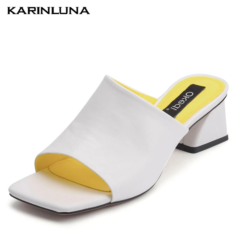 

Karinluna New genuine leather Women Shoes Solid Shoes Woman Casual Summer Sandals Shoes Woman