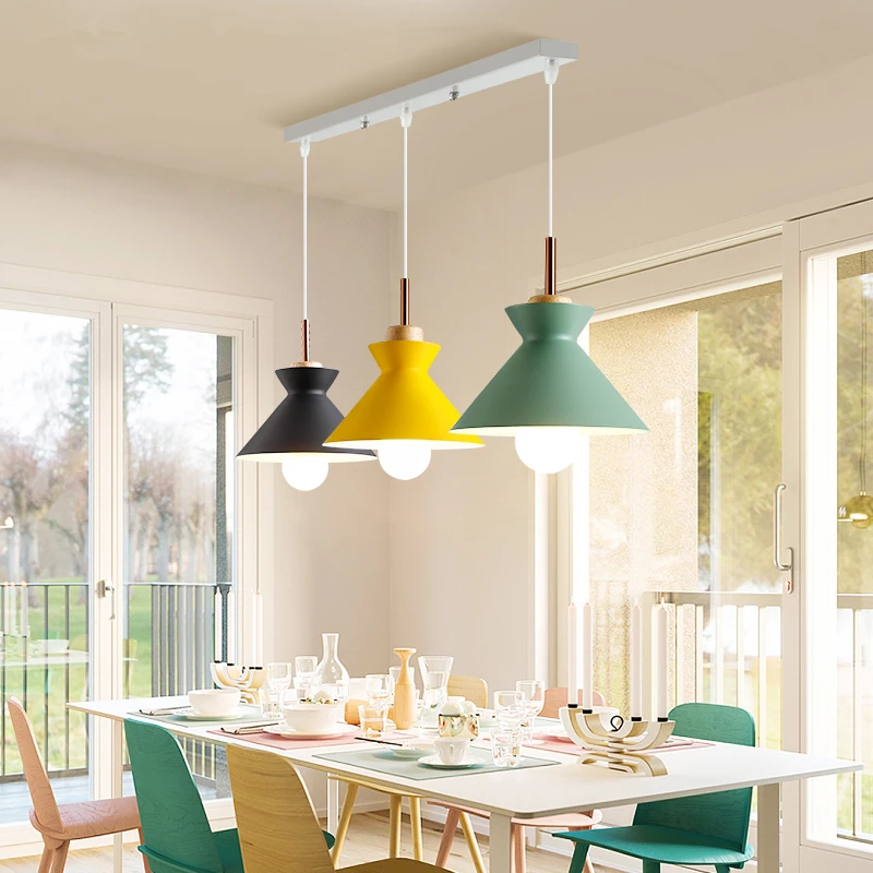 

Modern LED Macaron chandelier dining room lighting fixtures Nordic hanging lights bedroom illumination restaurant suspended lamp