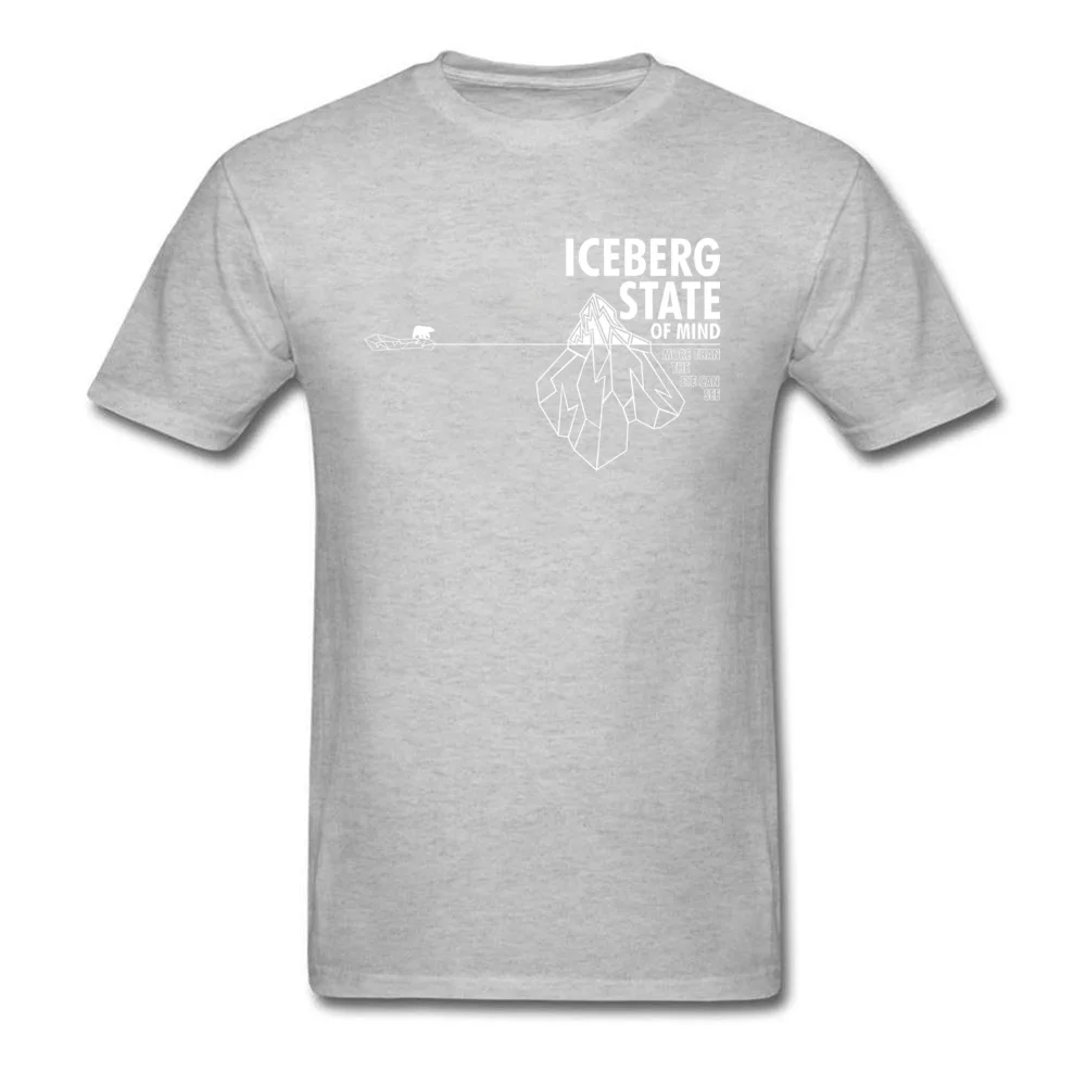 ICEBERG STATE Cute Short Sleeve Summer T-shirts Pure Cotton Crewneck Men Tops Shirt Print Tops & Tees ostern Day ICEBERG STATE grey