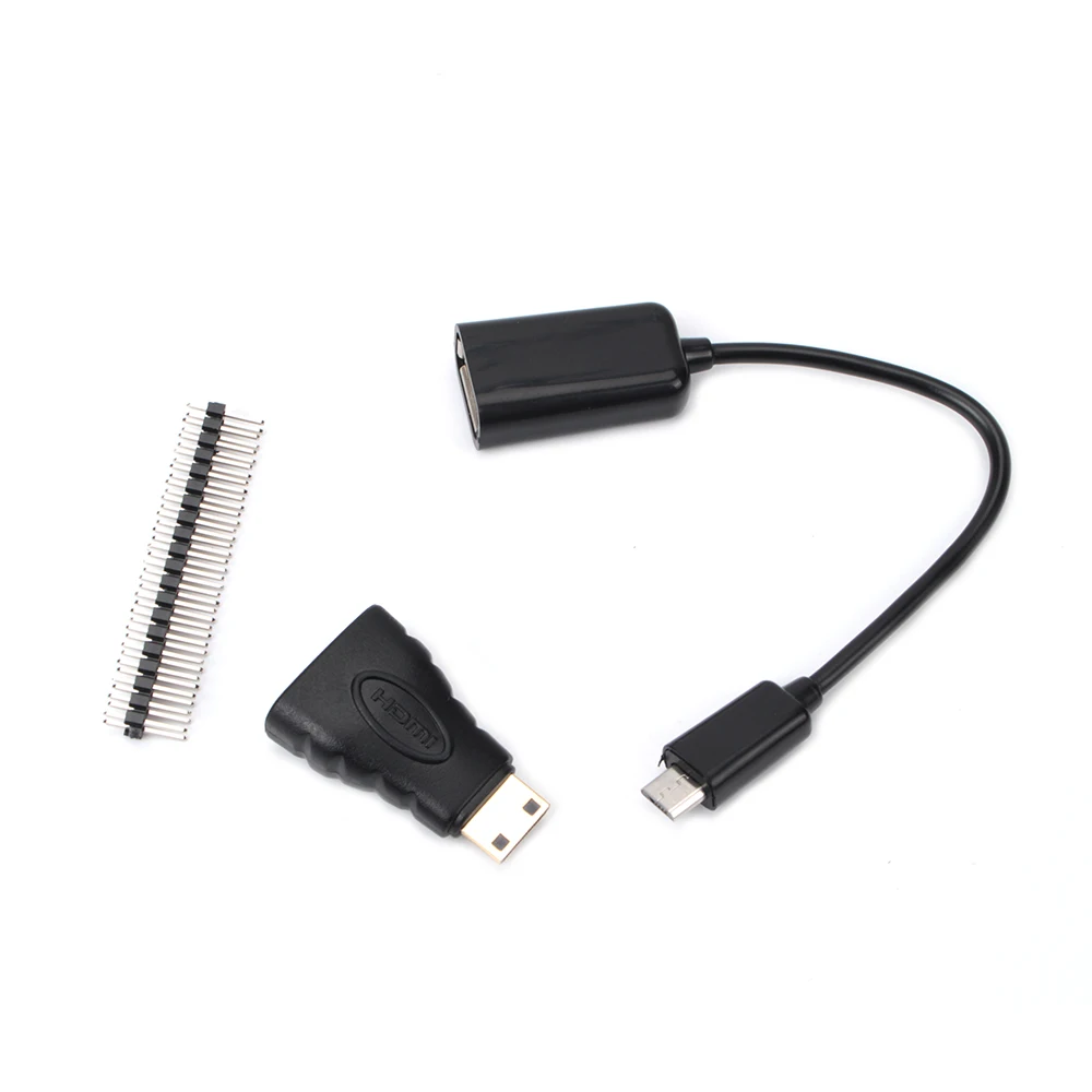 2 комплекта 3 в 1 Raspberry Pi Zero W Комплект Mini HDMI к HDMI адаптер+ Micro USB+ мужской GPIO заголовок для Raspberry Pi Zero W