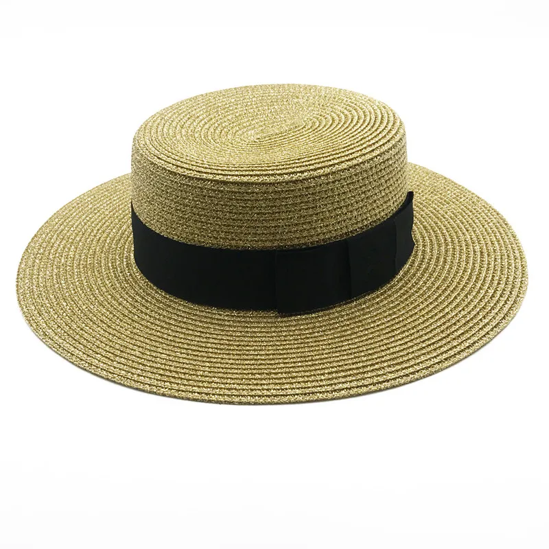 Широкие с полями, солнце шляпы Твердые Женская соломенная шляпа женская летняя пляжная шляпа молодой девушки дамы Кентукки шляпа котелок Chapeau женская шапка T241